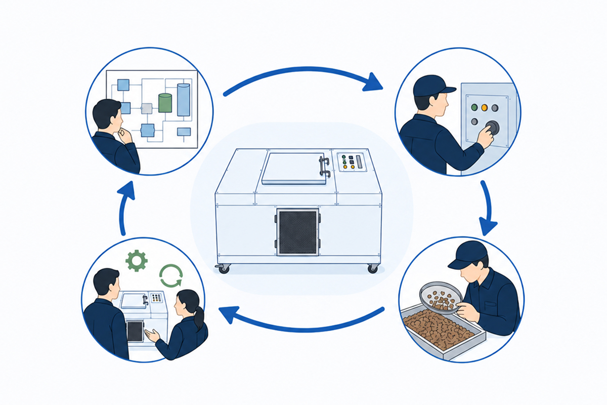 粉砕・ふるいから運用支援まで、工程で品質をつくる。