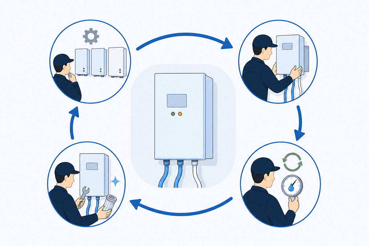導入後も、定期確認と年次メンテで支える。